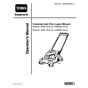 Toro Commercial 21-inch 22155 Mower manual cover