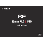 Canon RF 85mm F1.2 L USM manual cover