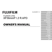 Fujifilm X-Mount Prime XF56mmF1.2 R APD Lens manual cover