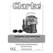 Clarke 7939210 CWP200 Submersible Clean Water Pump manual cover