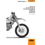 KTM EXC-F 250 AU 2015 Motorcycle manual cover