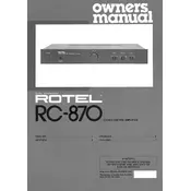 Rotel RC-870 Amplifier manual cover