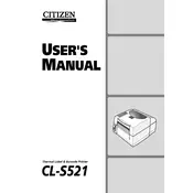 Citizen CL-S521 Printer manual cover