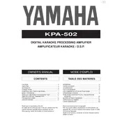 Yamaha KPA-502 Amplifier manual cover