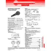 Shure PE15 Microphone manual cover