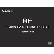 Canon RF 5.2mm F2.8 L Dual Fisheye manual cover