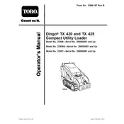 Toro Dingo TX 420 22306 Utility Loader manual cover