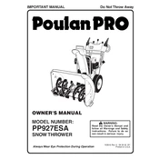 Poulan Pro PP927ESA Tractor manual cover