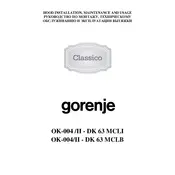 Gorenje Classico DK 63 MCLB Hood manual cover