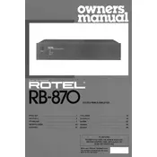 Rotel RB-870 Amplifier manual cover