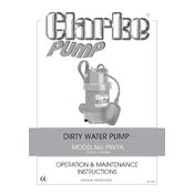 Clarke 7236035 PSV1A Dirty Water Pump manual cover