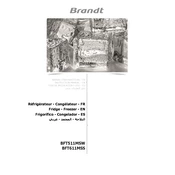 Brandt BFT511MSW Refrigerator manual cover