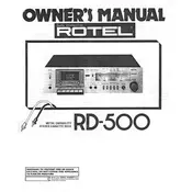 Rotel RD-500 Cassette Deck manual cover