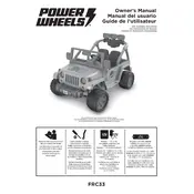 Power Wheels Mattel Jeep Wrangler Jurassic Park FRC33 Toy manual cover