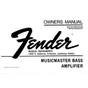 Fender Musicmaster Bass Amplifier 1977 Amplifier manual cover