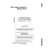 John Deere 553 Loader manual cover