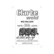 Clarke 6015195 MIG195TE Mig Welder manual cover