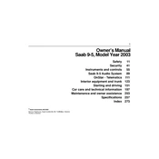 Saab 9-5 2003 Car manual cover