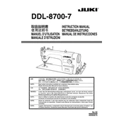 Juki DDL-8700-7 Sewing Machine manual cover