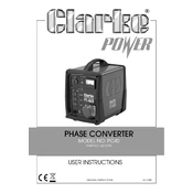 Clarke 6012790 PC40 Phase Converter manual cover