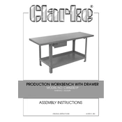 Clarke 7637809 CWB2001P Production Workbench Drawer manual cover