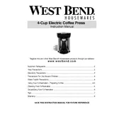 West Bend L5648A 57040 Coffee Press manual cover