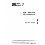 Dürkopp Adler 292 Sewing Machine manual cover