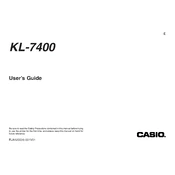 Casio KL-7400 Label Printer manual cover