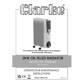 Clarke 6934005 OFR9 200 2KW Oil Filled Radiator manual cover