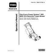 Toro Recycler FlexForce 21-inch 21467T Mower manual cover