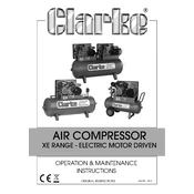 Clarke XE15-150 Electric Motor Driven Air Compressor manual cover