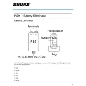 Shure PS9 Battery manual cover