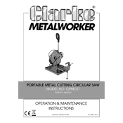 Clarke 6462360 CPMCS1 Portable Metal Cutting Circular Saw manual cover