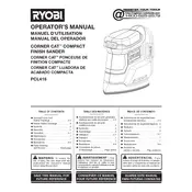 Ryobi CORNER CAT PCL416 Sander manual cover