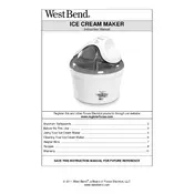 West Bend L5709E IC112893CF Ice Cream Maker manual cover