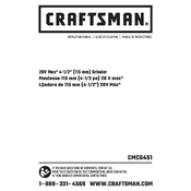 Craftsman CMCG451 Grinder manual cover
