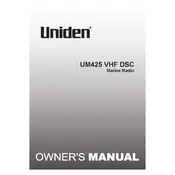 Uniden UM425 VHF DSC Radio manual cover