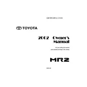 Toyota MR2 Spyder 2001 Roadster manual cover