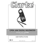 Clarke 8133826 CDM85 Open Jaw Digital Multimeter manual cover