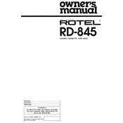 Rotel RD-845 Cassette Deck manual cover