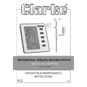 Clarke 4201004 WCP150 Pressional Wireless Weather Station manual cover