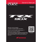 Honda TRX90X Sportrax 90X 2022 ATV manual cover