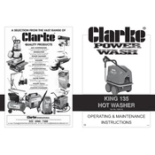 Clarke 7320512 King 135 Hot Washer manual cover