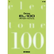 Yamaha Electone EL-100 Keyboard manual cover