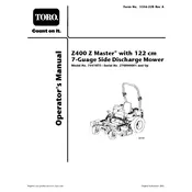 Toro Z Master Z400 74418TE Mower manual cover