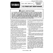 Toro Power Shift 1132 38565 Snow Thrower manual cover