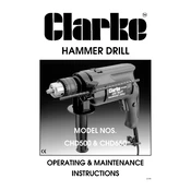 Clarke 6480020 CHD500 Hammer Drill manual cover