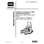 Toro Z Master 7000 Serie 74264TE Mower manual cover