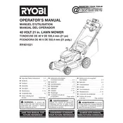 Ryobi RY401021 Mower manual cover