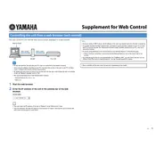 Yamaha Supplement for Web Control App manual cover